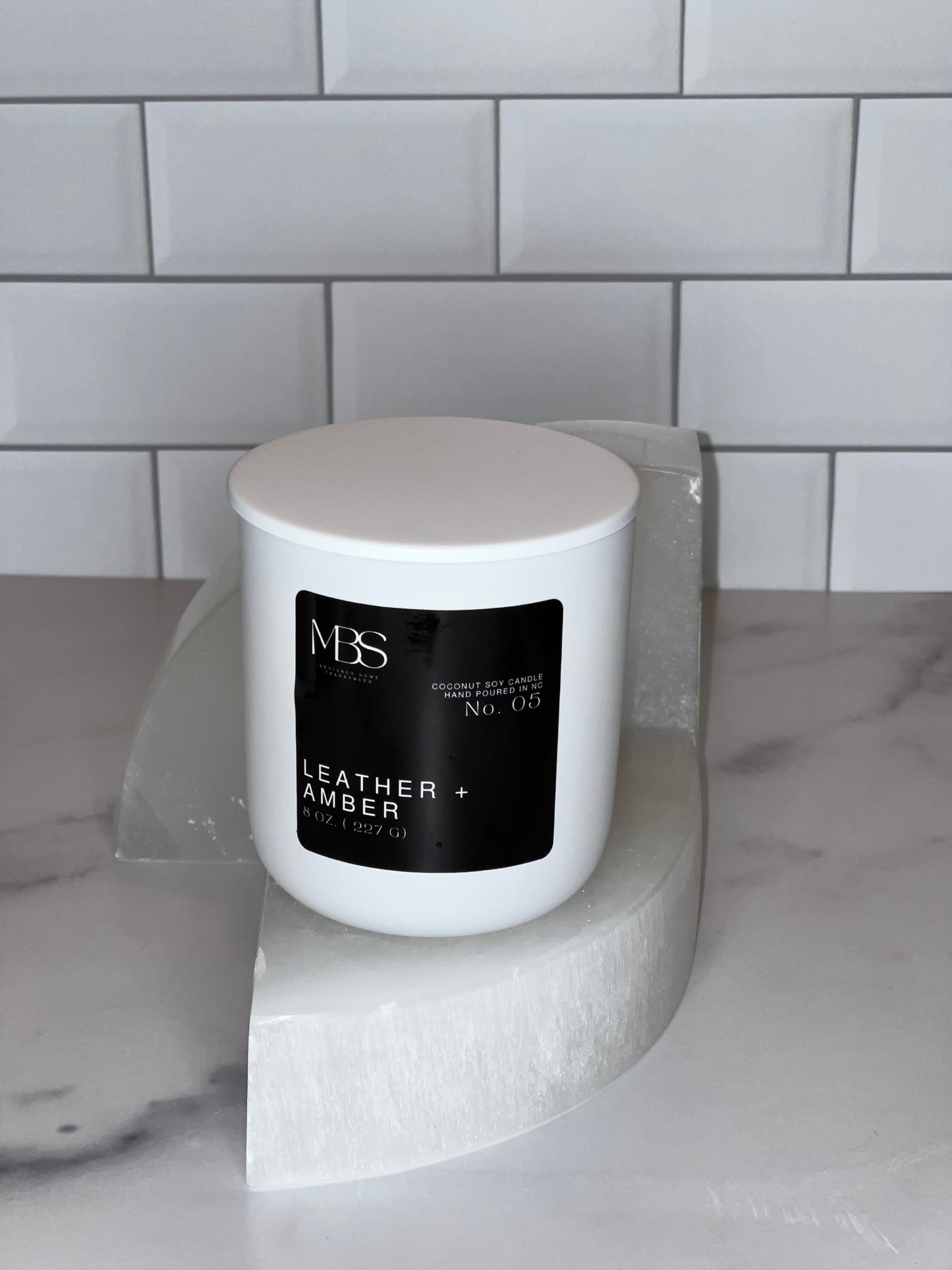 Leather + Amber | No. 05 Candle - Mind Body & Scents, LLC
