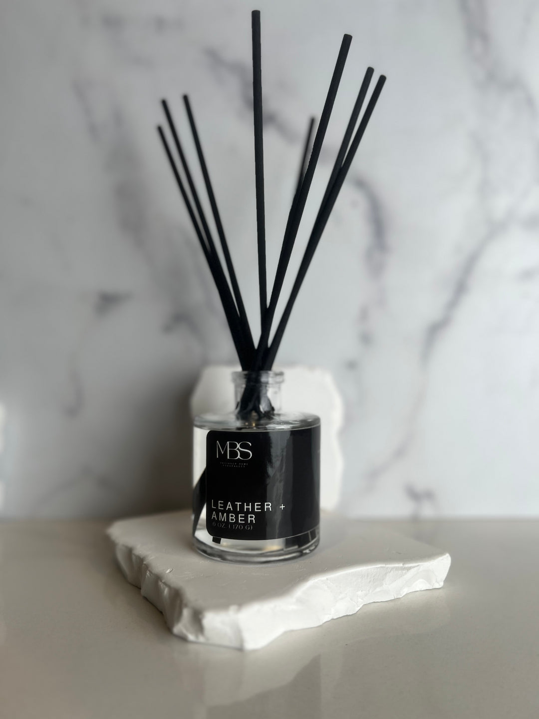 Leather + Amber | Reed Diffuser - Mind Body & Scents, LLC