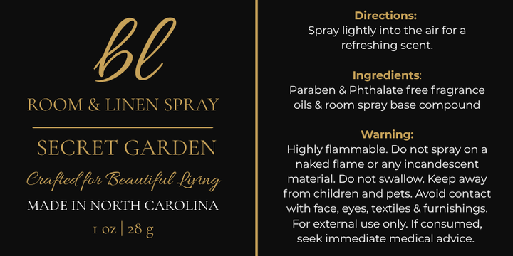 BL 1oz Room Sprays - Mind Body &amp; Scents, LLC