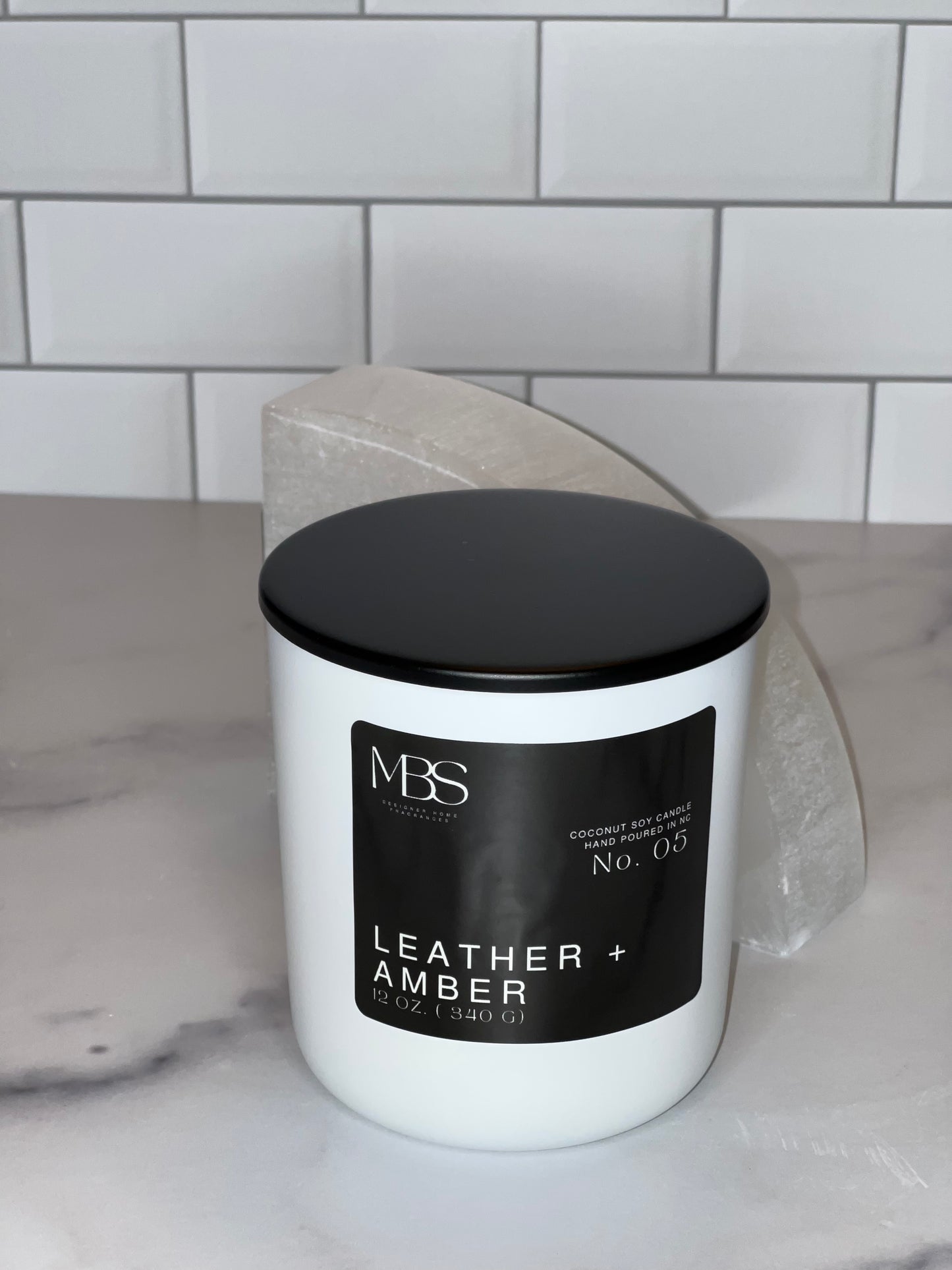 Leather + Amber | No. 05 Candle - Mind Body & Scents, LLC