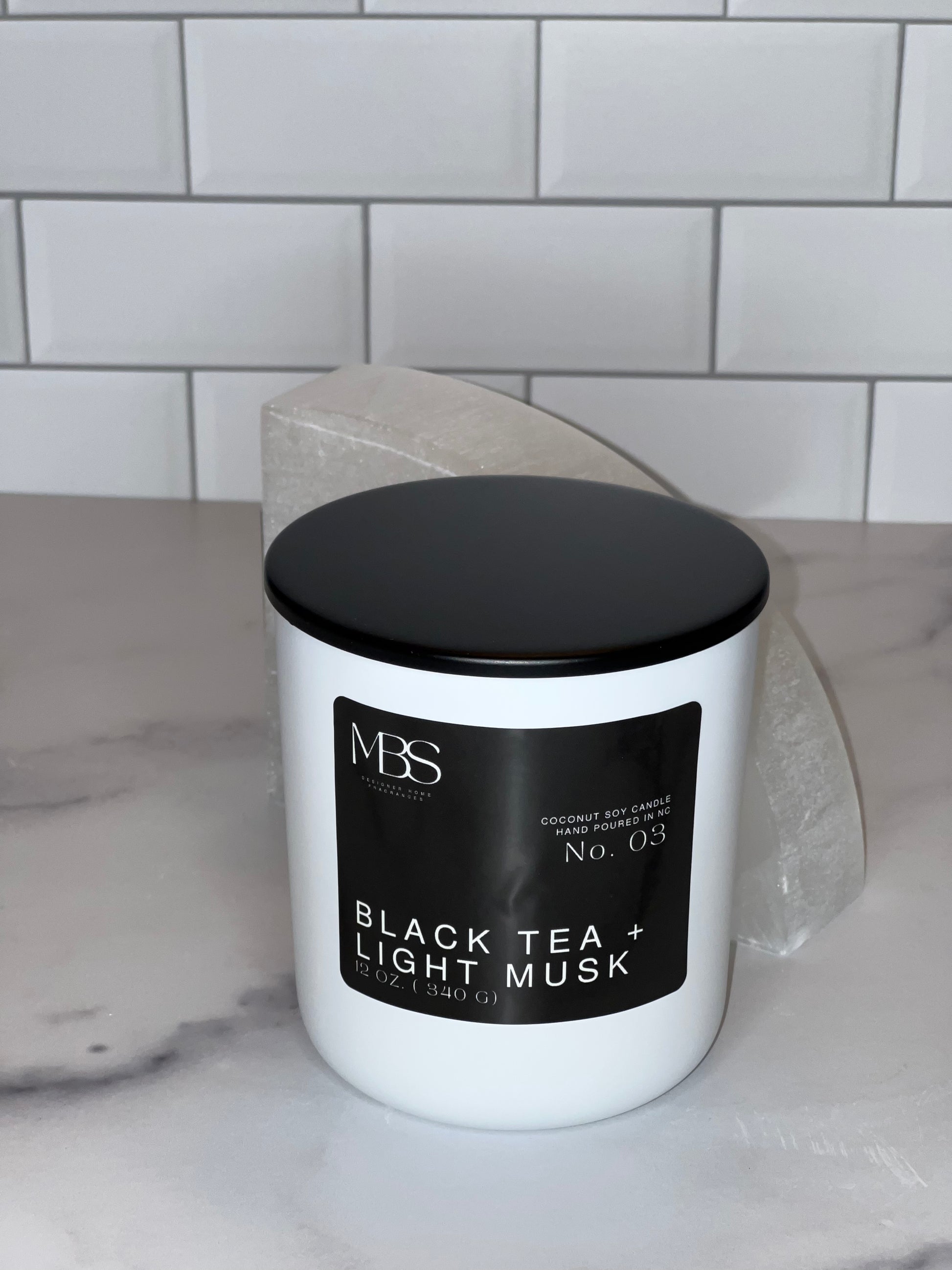 Black Tea + Light Musk | No. 03 Candle - Mind Body & Scents, LLC