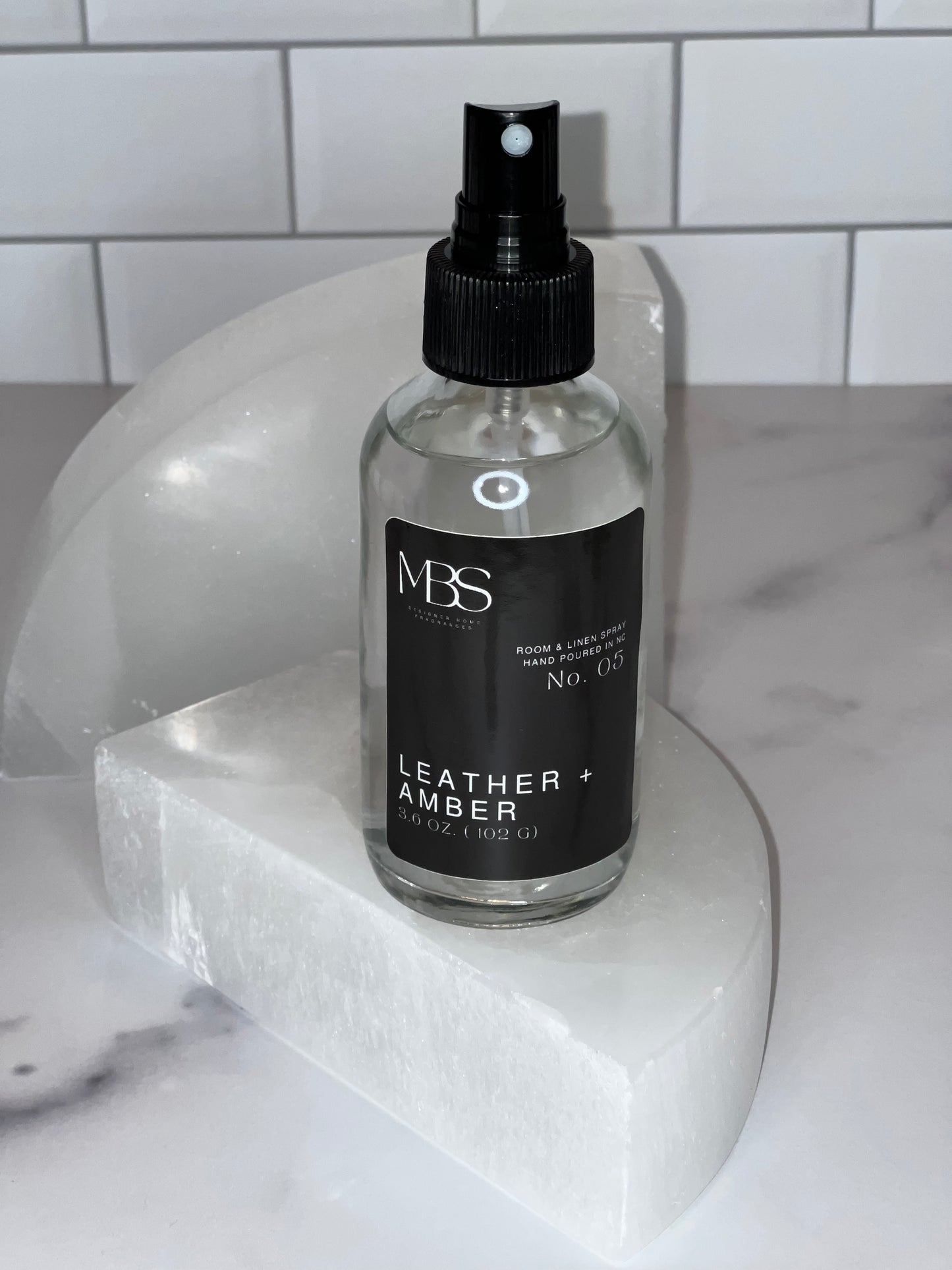 Leather + Amber | No. 05 Room Spray - Mind Body & Scents, LLC
