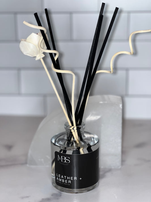 Leather + Amber | No. 05 Reed Diffuser - Mind Body & Scents, LLC