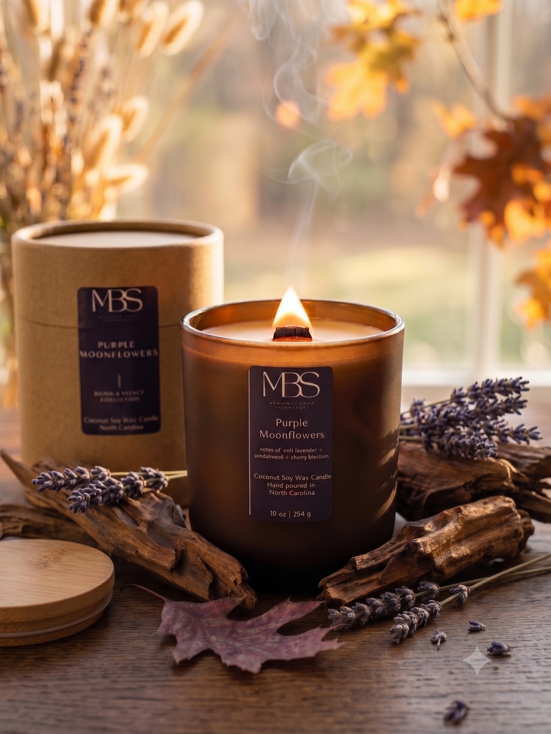 Purple Moonflowers | Fall Candles - Mind Body &amp; Scents, LLC