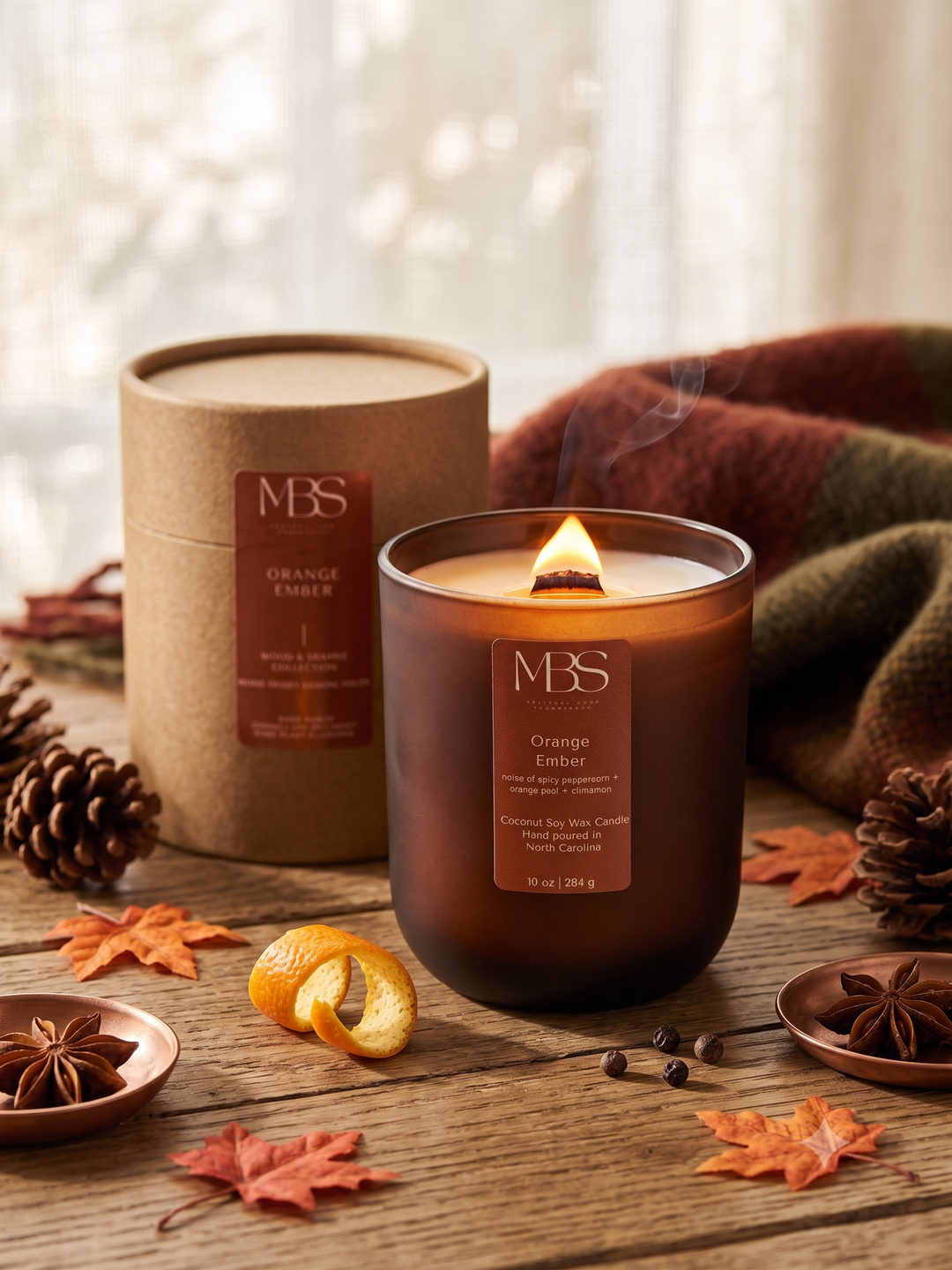 Orange Ember| Fall Candles - Mind Body &amp; Scents, LLC