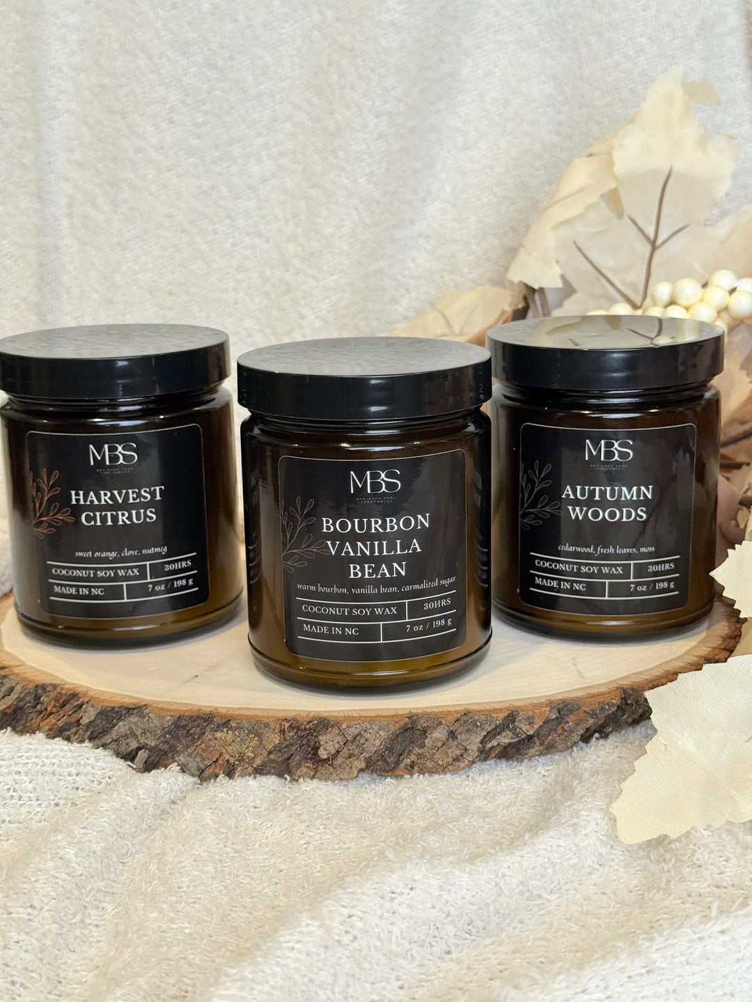 Autumn Essence Trio | Fall Candle 3pack - Mind Body & Scents, LLC