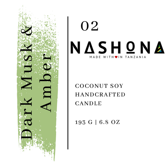Nashona Dark Musk & Amber | 6.8oz Candle - Mind Body & Scents, LLC