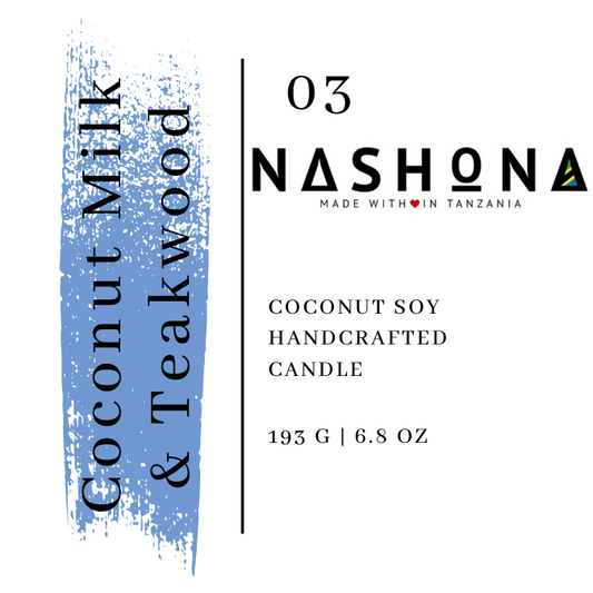 Nashona Coconut Milk & Teakwood | 6.8oz Candle - Mind Body & Scents, LLC