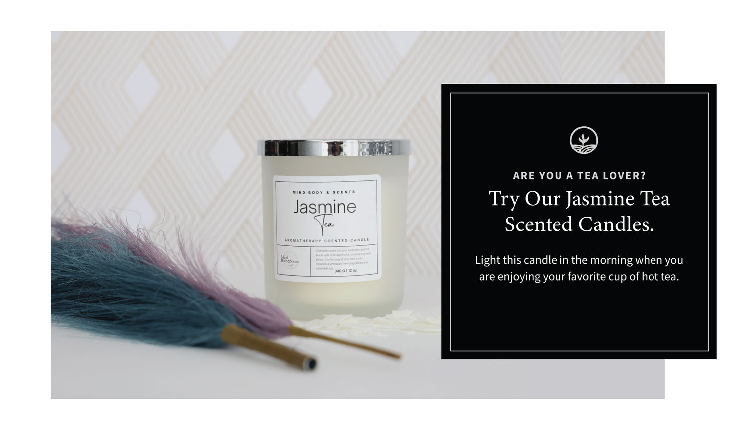 jasmine tea floral scent candle north carolina luxury hand poured small business