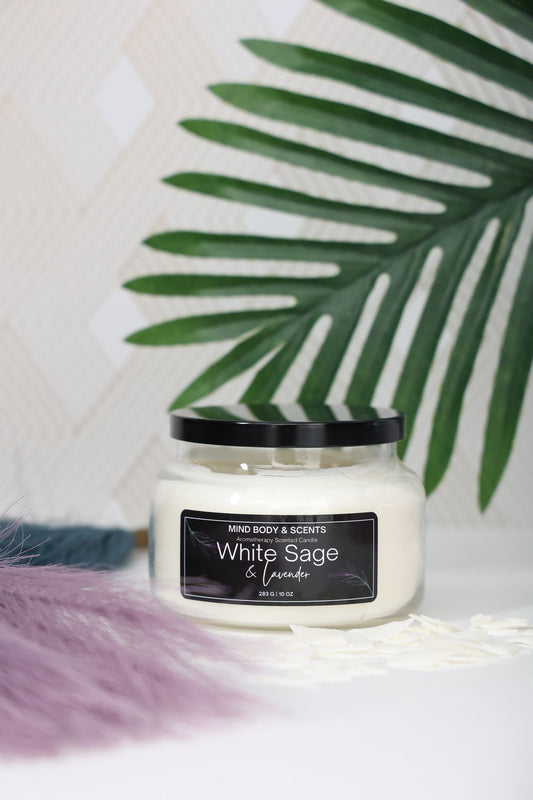 White Sage & Lavender  | 9 oz Candle - Mind Body & Scents, LLC